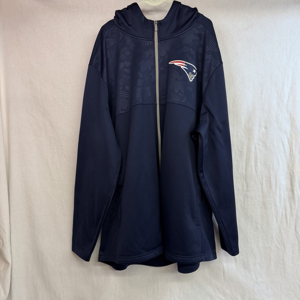 New England Patriots NFL Team Jacket Blue Zip Up Hoodie Fanatics 3X Football